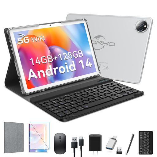 最新 2024 ANDROID14 タブレット10インチ2IN1タブレット10インチ WIFIモデル、14GB+128GB+2TB拡張可能、4G LET通話、T606 1.6GHZ 8コアCPU、5G/2.4GHZ