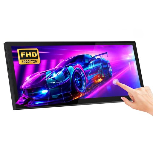12.3インチのタッチスクリーンのモニター1920X720棒LCDの小型タッチ画面のモニターのラップトップのPCの温度AIDA64GPUCPUのRAMの監視に適合する二次スクリーン携帯用表示HDMI