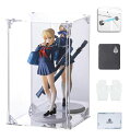 COOLTAKUフィギュアケースアクリルUVカット台座ミラー背面ミラーマグネット式磁石付き前扉コレクションケースより堅固組み立て式アクリルケースディスプレイケース防汚れ手袋クリーニ…