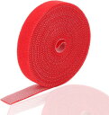 マジックテープ 結束バンド 面ファスナー 耐熱 自由にカット 再利用可能 ケーブルまとめ 配線整理 収納 固定 強力 コード収納 オフィス用 家庭用 部屋用 荷物梱包 屋外 レッド 15MM*5M(3)