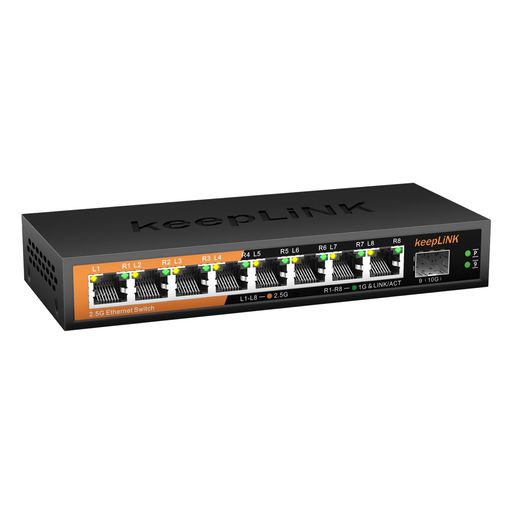 10/100/1000/2500Mbps アダプティブ RJ45 ポートx8、10GbE SFPスロット x1、各RJ45ポートはMDI/MDIXに対応、最大60Gbpsのスイッチング容量 最新の革新的なエネルギー効率に優れた技術により、より少ない電力消費でネットワーク容量を大幅に拡張します、既存機種より最大84%の電力消費をセーブすることが可能 設卓上または壁掛け、6KV雷保護、プラグアンドプレイ、金属筐体、静音ファンレス、省電力設計 設定不要、さすだけで使えるプラグ&amp;プレイ式を採用 ホームエントレインメントやオフィス、4Kビデオ、ゲーミングPC、NAS、PCIeアダプタ、サーバー、WiFi 6 APなどに最適です