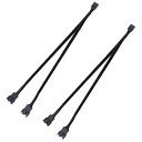 Chasleanファン電源ケーブルファン分岐PWMファン用電源延長ケーブル4ピンと3ピンファン用冷却ファンコンピューター用4ピン1〜2分岐2本セット