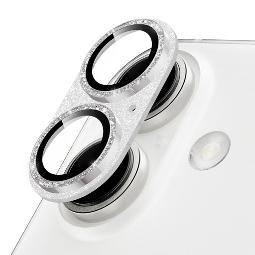 PodickカメラカバーiPhone16/16Plus用カメラフィルムキラキラ9H強化ガラスアルミ合金耐衝撃いphone16/16plusカメラ保護高透過率キズ防..