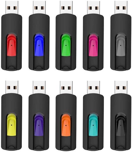 カラフルなUSBメモリー: 10色違いの32GB USBフラッシュドライブで見分けやすく、ファイルごとに分類して保存できるので便利です。USBメモリスティックは、写真、ビデオ、重要なファイル、個人およびドキュメント、映画、写真、本、プログラム、デザインなどを簡単に保存またはバックアップできます。 格納式でポータブルなデザイン: このペンドライブには格納式USBコネクタが付いており、親指を押すだけで本体から簡単に延長できます。キャップレス設計により、USBドライブキャップを紛失する手間を省けます。コンパクトなサイズとストラップホールは、ジップドライブをキーチェーンに取り付けてどこにでも持ち運ぶのに便利です。 幅広い互換性: USBスティックはテレビ、デスクトップ、ノートパソコン、車、オーディオ、その他のデバイスをサポートします。Windows 7/8/10/XP/Unix/2000/ME/NT LinuxおよびMac OSをサポートし、USB2.0および1.1と互換性があります。 プラグアンドプレイ: ソフトウェアをインストールする必要はありません。