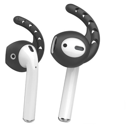 AhaStyleイヤホン用イヤーフックイヤーピースズレ解消シリコーン製落ち防止3ペア入り(黒)