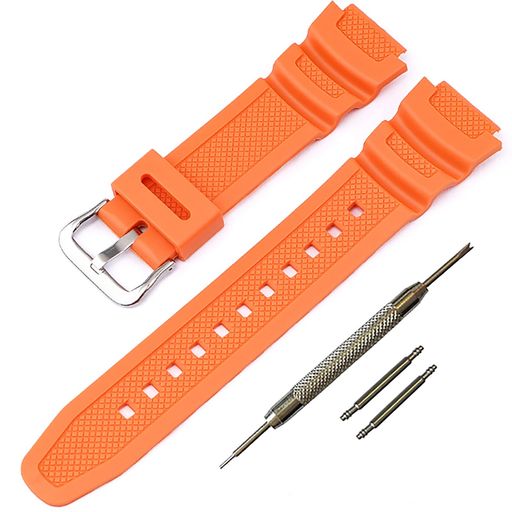 カシオ用G-SHOCKAQ-S810W/S800WSGW-300H/400HW-216H/W-735H用バンド交換バンドベルトシリコン製ストラップ交換用ベルトスポーツ耐衝撃防汗(ORANGE/SILVERBUCKLE) カシオ用G-SHOCKAQ-S810W/S800WSGW-300H/400HW-216H/W-735H用バンド交換バンドベルトシリコン製ストラップ交換用ベルトスポーツ耐衝撃防汗(ORANGE/SILVERBUCKLE)