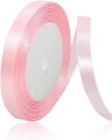 10MM チーク・ピンク サテンリボン、23メートル手芸用ファブリックリボン、ギフトラッピング、ヘアリボン、誕生日や結婚式の装飾