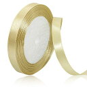 10MMゴールドサテンリボン、23メートル手芸用ファブリックリボン、ギフトラッピング、ヘアリボン、誕生日や結婚式の装飾