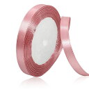 10MM ローズ ゴールドサテンリボン、23メートル手芸用ファブリックリボン、ギフトラッピング、ヘアリボン、誕生日や結婚式の装飾