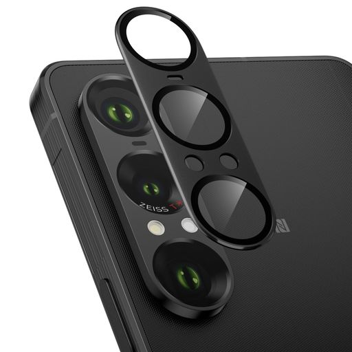 カメラカバーSonyXperia1VII用カメラフィルムアルミ合金製9H強化ガラス傷防止xperia1vii用カメラ保護耐衝撃レンズカバー高透過率黒縁取り露出オーバー防止カメラレンズプロテクター(SO-51F/(2)