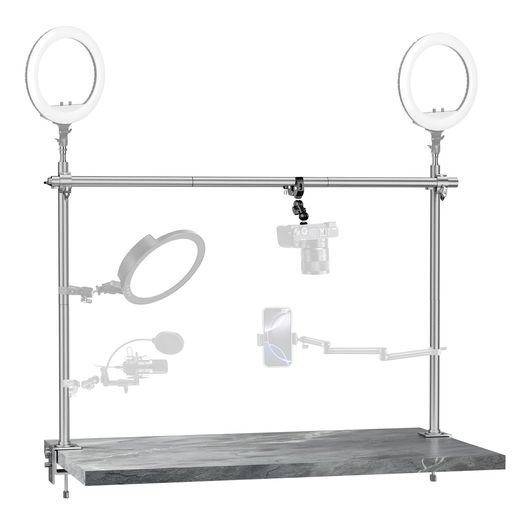 EMARTデスクオーバーヘッドカメラマウントリグ卓上マウントスタンドカメラアームサイズ調整可能webカメ..