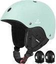 ARELAXスキーヘルメットスノボヘルメットアジア専用スノーボードヘルメット子供大人ジュニア2セットライナー洗濯可能3D全方位4重保護メガネ対応改良あごカバー上...