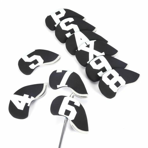 ゴルフアイアンカバーアイアン用ヘッドカバーゴルフヘッドカバーアイアン用10枚セットゴルフ番手付きウェッジヘッドカバーアイアンのヘッドを傷やダメージから保護する目...