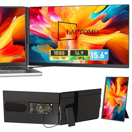 LAPTOMOP5デュアルモニター15.6インチIPSモバイルディスプレイFHD1080Pノートパソコンデュアルスクリーンディスプレイ拡張、ポータブル拡張モニターに適用ノートパソコン13-17インチUSB-C/HDMIポ… LAPTOMOP5デュアルモニター15.6インチIPSモバイルディスプレイFHD1080Pノートパソコンデュアルスクリーンディスプレイ拡張、ポータブル拡張モニターに適用ノートパソコン13-17インチUSB-C/HDMIポ…