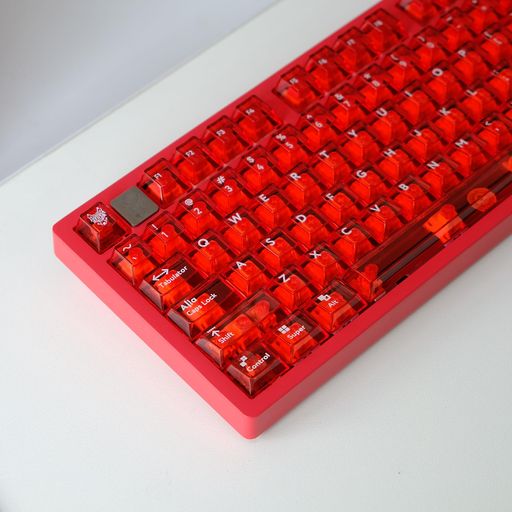 透明キーキャップ114キーチェリープロファイルPC素材REDKEYCAPSSETチェリーMXスイッチのメカニカルキーボードに適合(赤い)