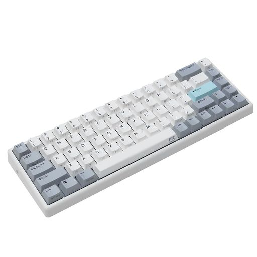 NIZキーボード【ATOM68白い無線】静電容量無接点方式ワイヤレスキーボード68キーPBT製キーキャップ搭載キー荷重35G英語配列WIN/MAC両対応BLUETOOTH/2.4G/有線専用ソフトウェアある