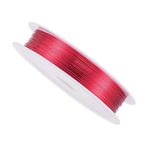 CoCudCCTV01:銅ワイヤー28ゲージ直径0.3mm長さ15m銅製の錆びにくいスムーズなビーズワイヤーレッド-(用..