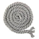 カラー綿ロープ直径8MM/10MM/12MM/20MM綿ロープ3ツ打10M/20M柔らか太い手芸用天然コットンロープ手作りインテリア飾りDIY(グレー10MM/20M)(4)