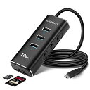 ROSONWAY USB ハブ 3.1 GEN 2 10GBPS 5 IN 1 USB ハブ TYPE-C SD/TFスロットTYPE AポートX3 アルミ製 60CM ケーブル 付き USB HUB 独立スイッチ付き(RSH-A104D)(2)