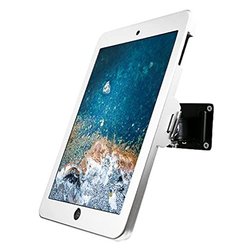 IPAD 9.7インチ(第6世代、第5世代、第2世代、AIR 1&2、PRO)用壁掛けブラケット 盗難防止セキュリティロックと鍵 任意の回転デザイン マルチアングル 水平および垂直スクリーン調整 金属 (シルバー)