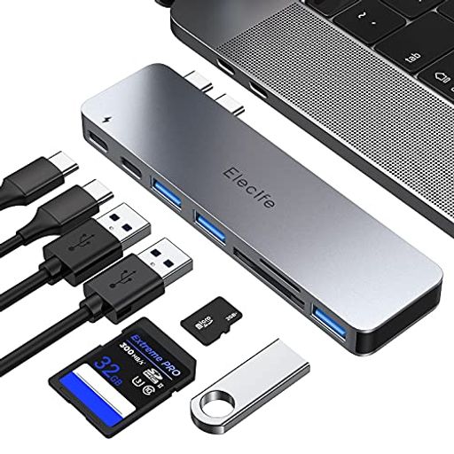 ELECIFE MACBOOK AIR nu MACBOOK PRO nu USB C nu 7|[g MACBOOK USB ϊA_v^ THUNDERBOLT 3 hbLOXe[V PD[d SD/TFJ[h USB3.0|[g*3 y