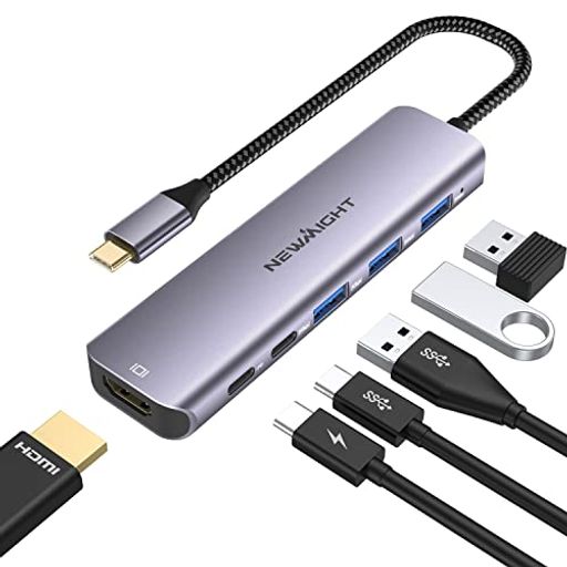 USB C nu 6-IN-1A_v^ HDMI TYPE-C 4K@30HZ HDMI TYPE-C 2|[gUSB-A 3.0~3|[g 5GBPSf[^] PD 100W }[d }`|[gA_v^ USB C HDMI MACBOOK