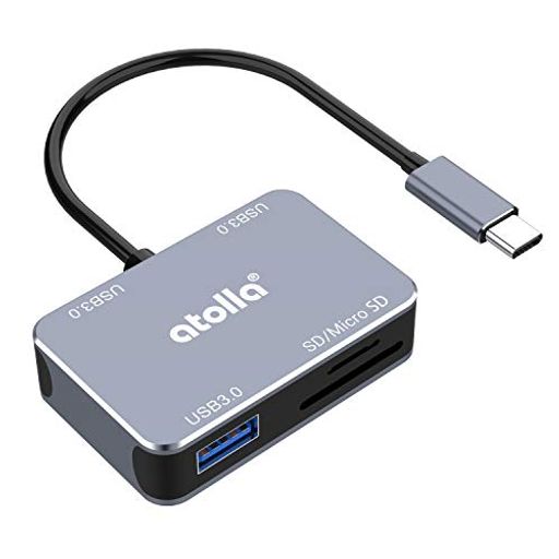 USB TYPE C nu SDJ[h[_[ ATOLLA USB C nuA 3|[gUSB HUB 3.0 + SDEMICROSDJ[h[_[A5GBPS f[^] y RpNghM