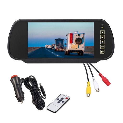 AIEK7インチルームミラーバックモニター自動切換え機能付きリモコン付きタッチボタンTFT/LCD液晶電源直..