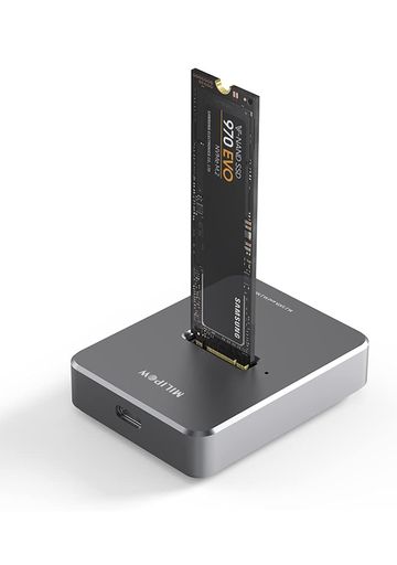 MILIPOW USB TYPE-C NVMESATAΉ M.2 SSDP[X(ML[/B + ML[)Ή USB 3.1 GEN2 10GBPSf[^] OtՃP[X2230/2242/2260/2280 SSDΉ M.2 SSD