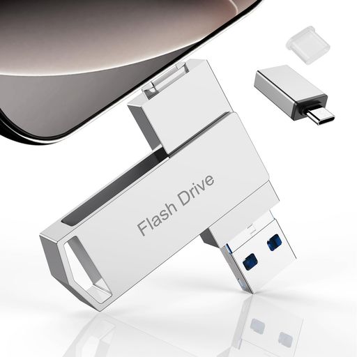 4IN1USBメモリ512GB【アプリ不要・アルバムからデータ保存】IPHONEUSBメモリ写真保存大容量外付けUSBメモリ高速データバックアップフラッシュメモリIOS/TYPE-C/USB/MICROUSB搭載