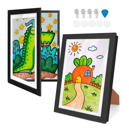 2個セットアートフレーム子供の絵a4額縁壁掛けポスターフォトフレームアートパネル写真立て50~150枚子..