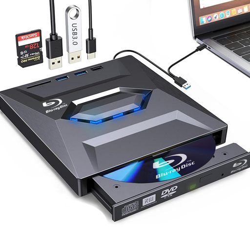外付ブルーレイドライブ ポータブルドライブ USB3.0 TYPE-C 3D BLU-RAYプレイヤー CD DVDドライブ BD/DVD/CD書き込み・読み込み 外付ブルーレイドライブレスのインストール ラップトップ用 WINDOWS PC MAC