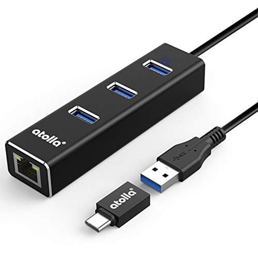 ATOLLA USB3.0ϥ ͭ LAN RJ45 ץ USB HUB 3ݡ LAN RJ45 ϥ1ݡ1000MBPS ĥ USB Cϥ TYPE C Ѵץդ
