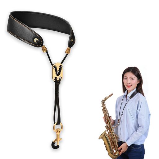 nalainaサックスストラップネックストラップ大人用子供用首掛け人間工学調節可能疲労軽減サキソフォン演奏練習吹奏楽ソプラノアルトテナーに対応