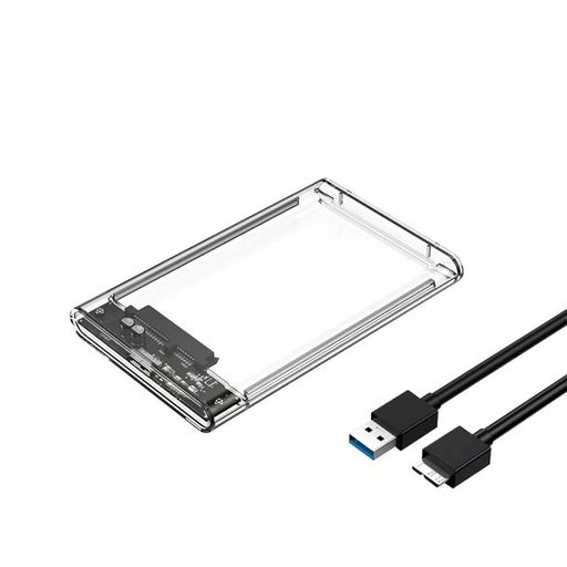 2.5インチ 透明な HDD / SSD ケース USB3.0接続 5Gbps 高速データ転送 変換ボックス ネジ&工具不要 簡単着脱 UASP対応
