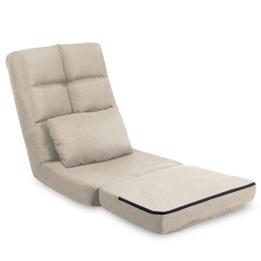 座椅子ソファーソファベッドフロアチェアリクライニングクッション付き折りたたみ14段階調節1人掛けふあふあJP-JT8823BE(3.0)