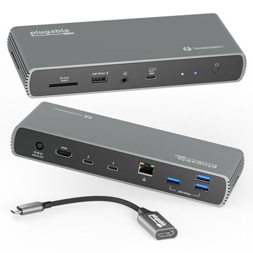 PLUGABLE THUNDERBOLT 4 ドッキングステーション 100W ホスト充電対応 THUNDERBOLT 認証 THUNDERBOLT ポートX3 デュアル 4K またはシングル 8K モニタ表示対応 2.5GBPSイーサネットX1