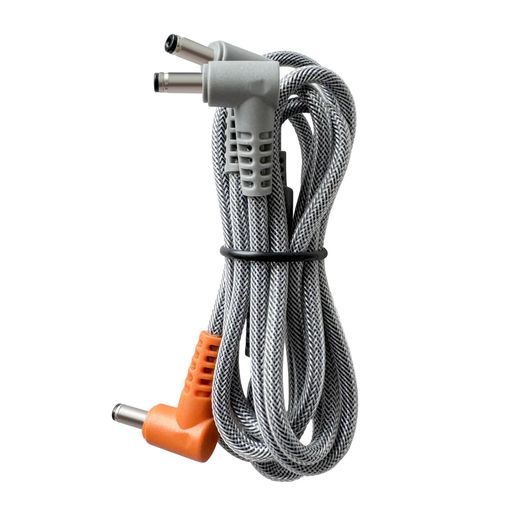空調作業服用 ファンケーブル 2本 DC7.4V~54V汎用【二重編込の高耐久ナイロン素材】L字型DCプラグ 外径3.8/内径1.35mm バッテリーコード 予備 互換用ケーブル (2本)