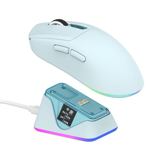 EPOMAKER NEX Lite ワイヤレスゲーミングマウス ディスプレイ付き RGB充電ドック付属 超軽量65g 無線