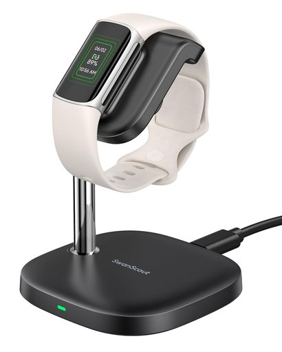 FitbitCharge6/5/Luxe充電器スタンド、角度調整可能強磁気急速軽量、フィットビットFitbit充電器、FitbitCharge6/5/Luxe対応、SwanScout505FC