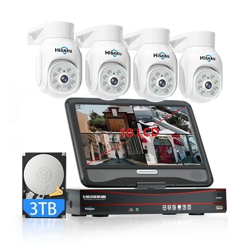 【500万画素・追尾機能搭載・POE有線接続】Hiseeu防犯カメラpoe給電屋外有線監視カメラ4台セット10イン..