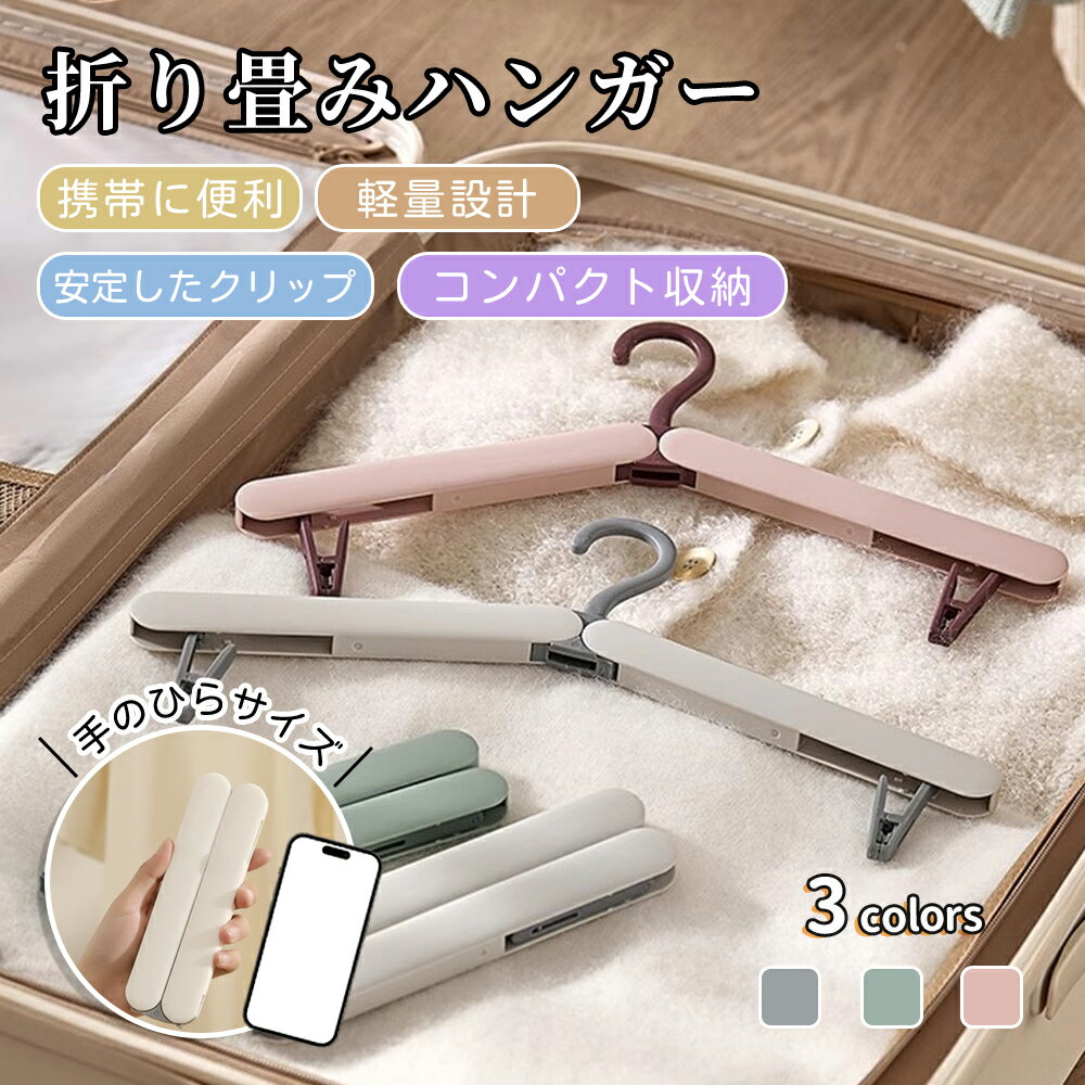 【新発売・30％OFF・数量限定】折りたたみハンガー 携帯用 旅行用 2WAY変形 軽量 コンパクト 滑り止め 洗濯・収納用 省スペース トラベルハンガー 出張 海外旅行 家庭用 便利グッズ　1点・3点・6点セット happyhouse-10000458 幸せ屋 パッケージ画像