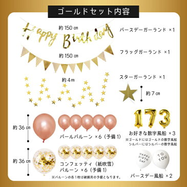 誕生日 パーティー 飾り 風船 バルーン バースデー セット 数字 1歳 男 女 飾り付け HAPPYBIRTHDAY ガーランド パーティーグッズ 100日 記念