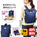 【送料無料】手の平サイズに畳めるリュック ×3袋セット たっぷり大容量!だけど手の平サイズに畳める折りたたみリュック♪ リュック 荷物 旅行 軽い 便利 レディ...