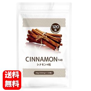 【送料無料】シナモンの粒 120粒入 シナモン ニッキ ケイヒ 桂皮 スーパーフード サプリメント 難消化デキストリン 還元麦芽糖 マルチ..