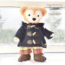 ダッフィー*シェリーメイコスチューム★Sサイズ43cm・紺ダッフル&パンツ(チェック)&シューズセット・coat200〈