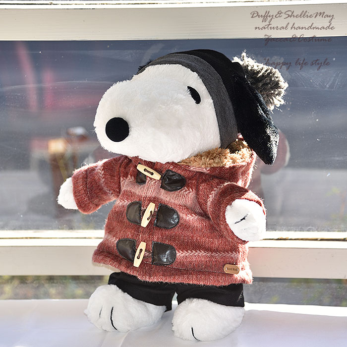 スヌーピーコスチューム★赤系ダッフル&パンツ&ニット帽セット・coat218-snoopy÷