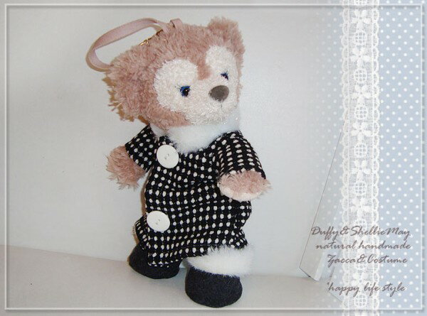 ダッフィー*シェリーメイコスチューム★ポーチサイズ★ファー付コート・coat51p【洋服】【グッズ】【手作り】【ハンドメイド】^〉