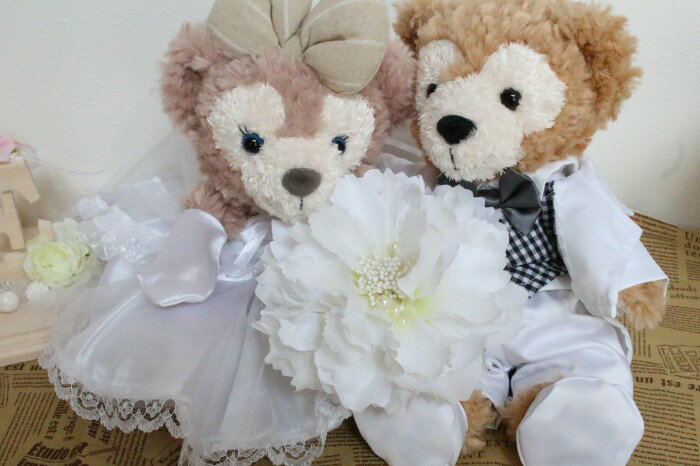 【誕生日】【結婚祝い】贈り物に♪お花のリングピロー＆パペットダッフィー・シェリーメイ【グッズ】*gift-61√