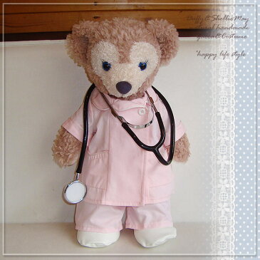 【名入れ刺繍OK】ダッフィー*シェリーメイ・Sサイズ43cm★本格的!ナースパンツコスチューム(ピンク)★nurse-pink-pants*ハンドメイド【洋服】【キャラクター】◇〈